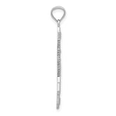 14K White Gold Bow and Arrow Pendant with Polished Textured Finish